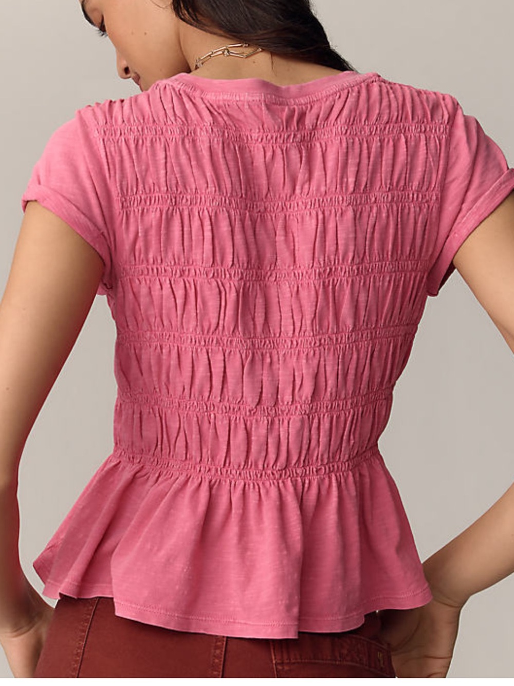 Pilcro Tabby ruched cap sleeved tee - Picture 2 of 7
